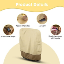 Garden Chair Cover, Protective Cover For Folding Sun Lounger, Oxford Tarpaulin Sun Lounger Stackable Chairs, Uv Resistant, 82 93Cm - thumbnail 4
