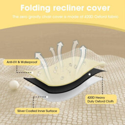Garden Chair Cover, Protective Cover For Folding Sun Lounger, Oxford Tarpaulin Sun Lounger Stackable Chairs, Uv Resistant, 82 93Cm - thumbnail 3
