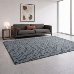 Moonlight Bedding Grey Geometric Rug 120X170Cm, Washable Non-Slip Soft High Low Pile Living Room Carpet - thumbnail 1