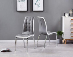 Furnizone UK Grande 6-Seater Ceramic Extending Dining Table And 6 Vienna Grey Faux Leather Chairs - thumbnail 5