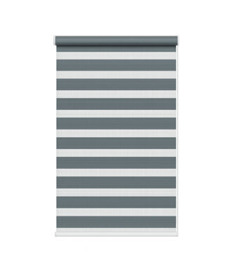 Slate Grey Day & Night Zebra Roller Blind (165Cm Drop) - 45Cm - image 1