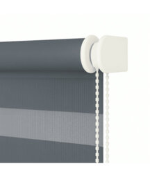 Slate Grey Day & Night Zebra Roller Blind (165Cm Drop) - 45Cm - thumbnail 3