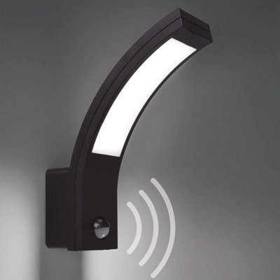 CGC Lighting Cgc Outdoor Wall Light With Pir Motion Sensor Security Garden Porch Grey Led Curved - image 1