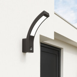 CGC Lighting Cgc Outdoor Wall Light With Pir Motion Sensor Security Garden Porch Grey Led Curved - thumbnail 5
