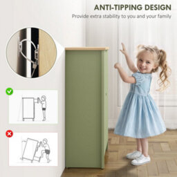 Homcom 12-Shoe Storage Cabinet 4 Shelves 2 Drawers Tabletop Green - thumbnail 7