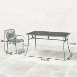 Outsunny 5 Piece Pe Rattan Garden Dining Set With Cushions, Light Grey - thumbnail 3