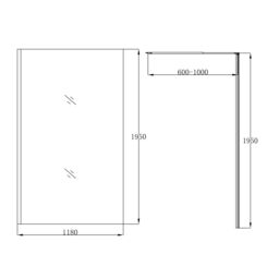 GoodHome Ledava Gloss Chrome Effect Textured Strip Walk-In Wet Room Glass Screen (H)195Cm (W)120Cm - thumbnail 8
