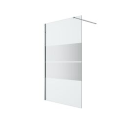 GoodHome Ledava Gloss Chrome Effect Textured Strip Walk-In Wet Room Glass Screen (H)195Cm (W)120Cm - thumbnail 2