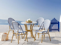 Beliani Bistro Table Rifreddo 70 Cm 70 Cm Tempered Glass Blue - thumbnail 2
