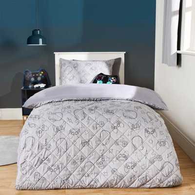 OHS Gaming Pinsonic Duvet Cover Quilt Pillowcase Soft Quilted Single Bedding Set - image 1