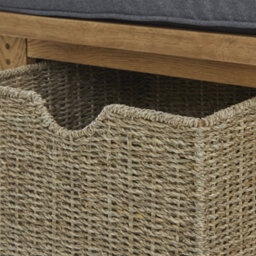 Broadway Oak Hallway Storage Bench With Baskets  - Fully Assembled By Roseland Furniture - thumbnail 7