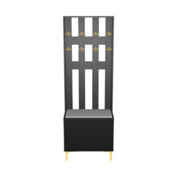 Hygrad Built to Survive Coat Rack Stand With 2 Tier Shoe Storage Bench Clothes Hat Stand Hanger 8 Hooks - thumbnail 3