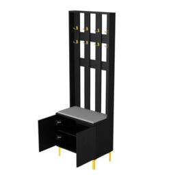 Hygrad Built to Survive Coat Rack Stand With 2 Tier Shoe Storage Bench Clothes Hat Stand Hanger 8 Hooks - thumbnail 5