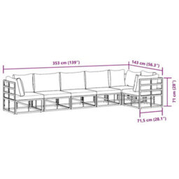 Berkfield Garden Sofa Set With Cushion 6 Pcs Black Aluminium - thumbnail 9