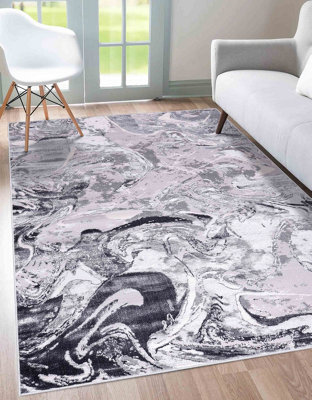 Smart Living Modern Carved Area Rug, Living Room Carpet, Kitchen Floor, Bedroom Soft Rugs 160Cmx230Cm-Emperor(315 Solarius Silver) - image 1