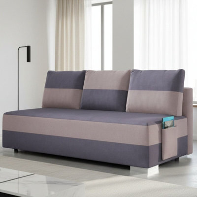 Three Seater Two Coloured Sofa Bed Atila With Storage Violet And Pink - image 1