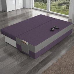 Three Seater Two Coloured Sofa Bed Atila With Storage Violet And Pink - thumbnail 4