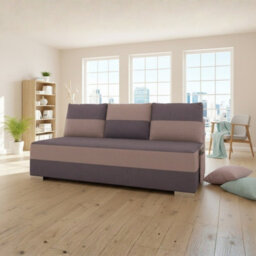 Three Seater Two Coloured Sofa Bed Atila With Storage Violet And Pink - thumbnail 3