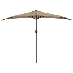 Berkfield Balcony Parasol With Aluminium Pole Taupe 300X150 Cm Half - thumbnail 3