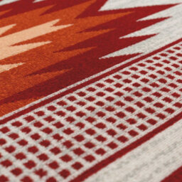 Loomed Warm Orange Terracotta Tribal Geometric Low Pile Soft Living Area Rug 120X170Cm - thumbnail 4