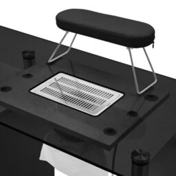Living And Home Black Wooden Dressing Table Mirror Desk With 4 Castors And Dust Collector - thumbnail 6