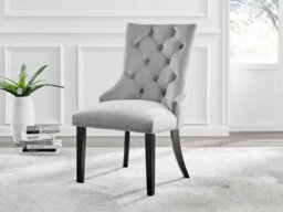 Furniturebox Uk Elina White Marble Effect Round Dining Table & 2 Grey Belgravia Black Leg Chairs - thumbnail 9