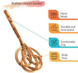 Novecrafto Hand-Made Carpet Beater - Rug Beater Crafted For Durability - Essential For Pet Owners - Built To Endure - thumbnail 3
