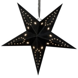 Beliani Set Of 2 Hanging Decorations Led Motti Star 45 Cm Black - thumbnail 4