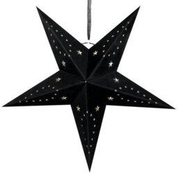 Beliani Set Of 2 Hanging Decorations Led Motti Star 45 Cm Black - thumbnail 6