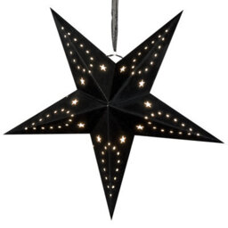 Beliani Set Of 2 Hanging Decorations Led Motti Star 45 Cm Black - thumbnail 5