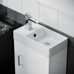 Nes Home 400mm Wall Hung Basin Vanity Cabinet And Close Coupled Toilet Wc Pan Carder - thumbnail 7