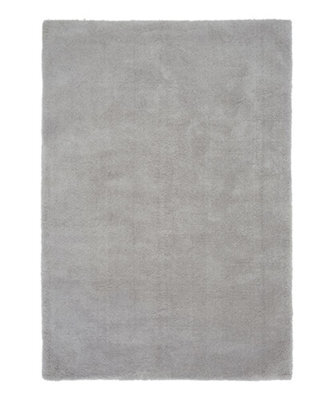 Silver Shaggy Modern Plain Easy To Clean Rug For Dining Room Bed Room And Living Room-200Cm X 290Cm - image 1