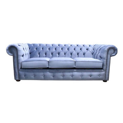 Chesterfield Handmade 3 Seater Sofa Medici Air Force Blue Fabric In Classic Style - image 1