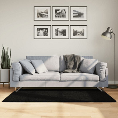 Walplus Rug Huarte Short Pile Soft And Washable Black 80X150 Cm - image 1