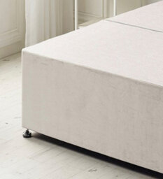 "Somnior Beds Ziggy 3Ft Single Divan Bed Base With 32"" Headboard - Silver Plush Velvet" - thumbnail 4