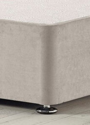 "Somnior Beds Ziggy 3Ft Single Divan Bed Base With 32"" Headboard - Silver Plush Velvet" - thumbnail 3