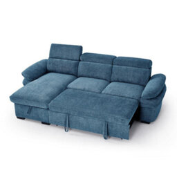 Furnishings For Less UK Blake Universal Corner 4 Seater Fabric Sofa Bed Blue - thumbnail 4