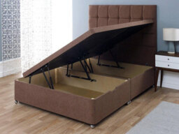Divan Base Direct Artisan Side Lift Ottoman Storage Divan Bed Base Only 6Ft Super King - Wool Chestnut - thumbnail 1