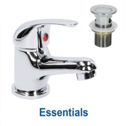 Affine 450mm Bathroom Vanity Unit & Basin Sink Floorstanding Gloss White Tap + Waste - thumbnail 6