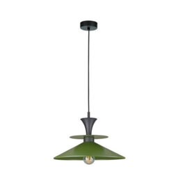 Luminosa Lighting Luminosa Della Dome Pendant Ceiling Light Black, Green 1X E27 - thumbnail 1