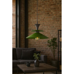 Luminosa Lighting Luminosa Della Dome Pendant Ceiling Light Black, Green 1X E27 - thumbnail 2