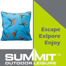 Scatter Cushion Birds Of Paradise Design Piping Edge Soft 45Cm X 45Cm Blue X 1 - thumbnail 4