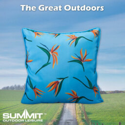 Scatter Cushion Birds Of Paradise Design Piping Edge Soft 45Cm X 45Cm Blue X 1 - thumbnail 7