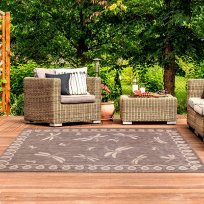 Natural Outdoor Rug, Animal Bordered Stain-Resistant Rug For Patio Decks Garden, Modern Outdoor Area Rug-60Cm X 120Cm - image 1