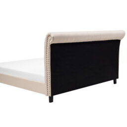 Beliani Bed Fabric Reims 180 X 200 Cm (Eu Super King) Beige - thumbnail 8