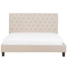 Beliani Bed Fabric Reims 180 X 200 Cm (Eu Super King) Beige - thumbnail 4