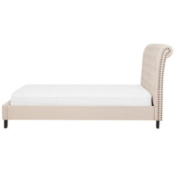 Beliani Bed Fabric Reims 180 X 200 Cm (Eu Super King) Beige - thumbnail 5