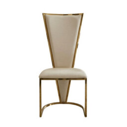 Stratus Interiors Dragon Dining Chair - Gold Mirrored Frame With Beige Padded Seat - Beige - thumbnail 3