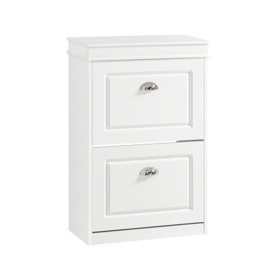 Sobuy Shoe Cabinet With 2 Flip Drawers 21.26X9.45X32.68 Inch Fsr78-W - White - image 1