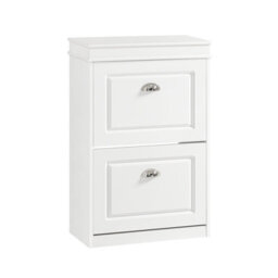Sobuy Shoe Cabinet With 2 Flip Drawers 21.26X9.45X32.68 Inch Fsr78-W - White - thumbnail 1
